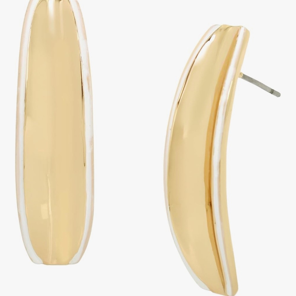 Robert Lee Morris Molten Patina Curved Stick Gold Women's Earrings